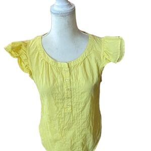 French Connection Yellow Blouse Size 8